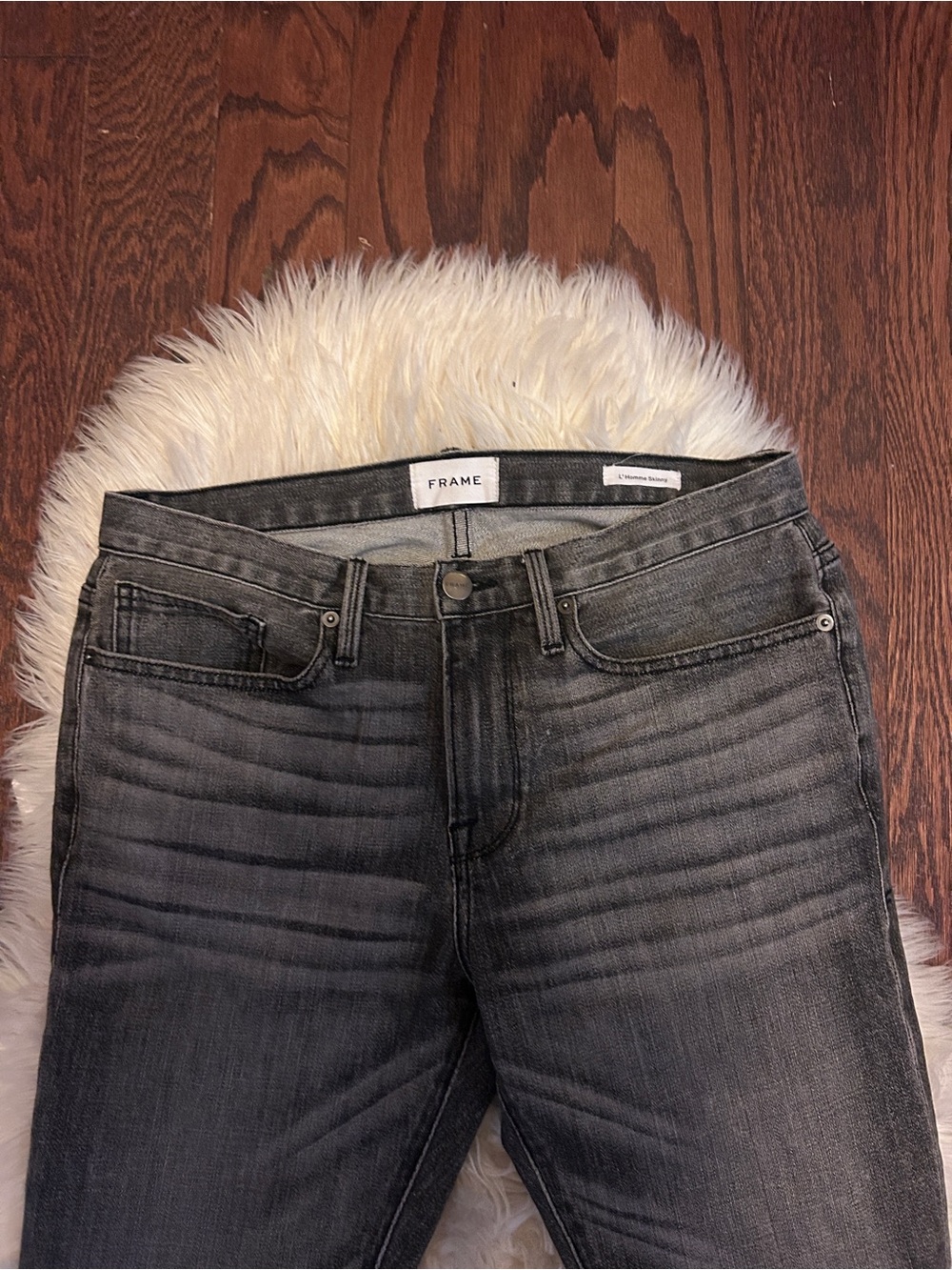 FRAME L’Homme Skinny Jeans Size 30 Granby Gray Wash Designer Denim - Picture 3 of 9